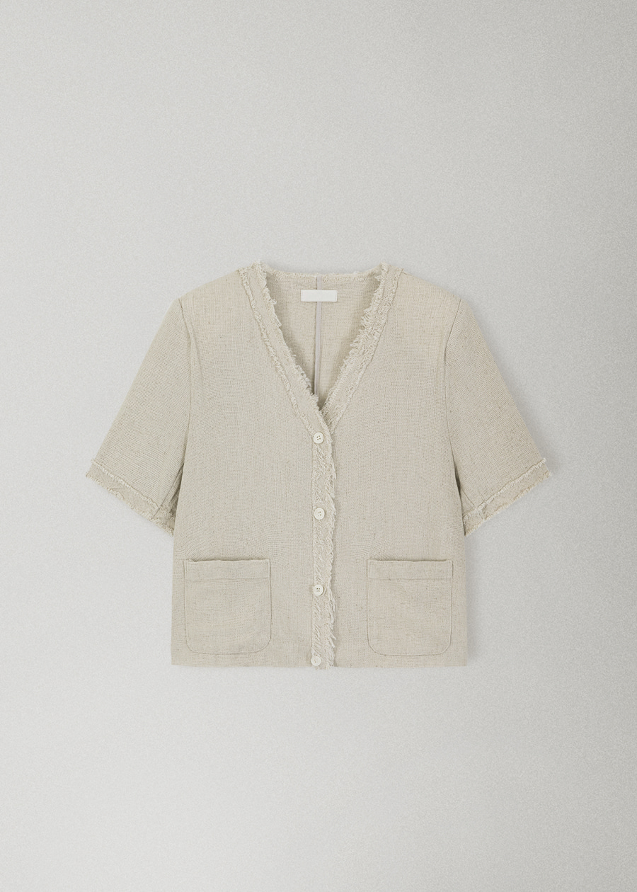 韓国の通販サイト OHOTORO | fringe linen jacket