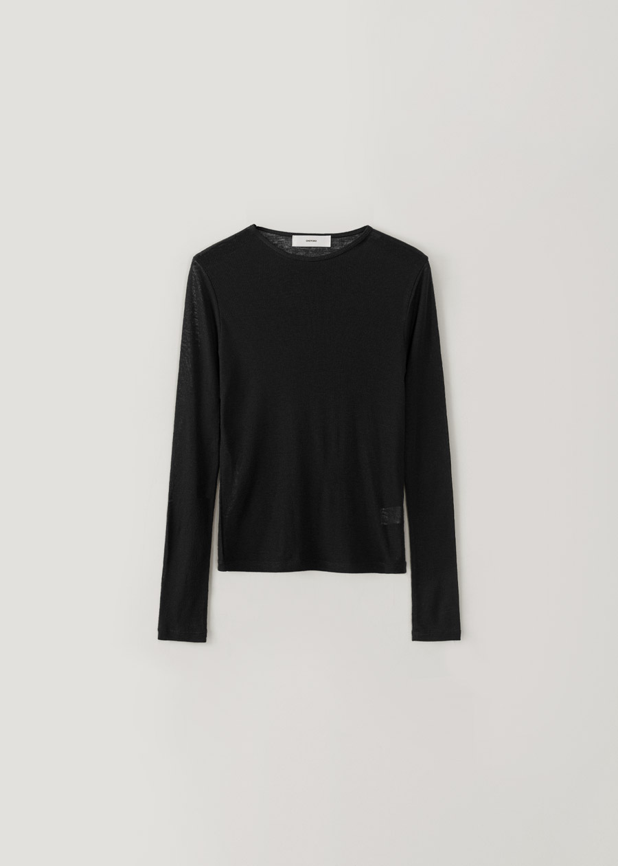 トップス OHOTORO Silhouette Sheer T-Shirt / BLACK silhouette sheer T-shirt | OHOTORO