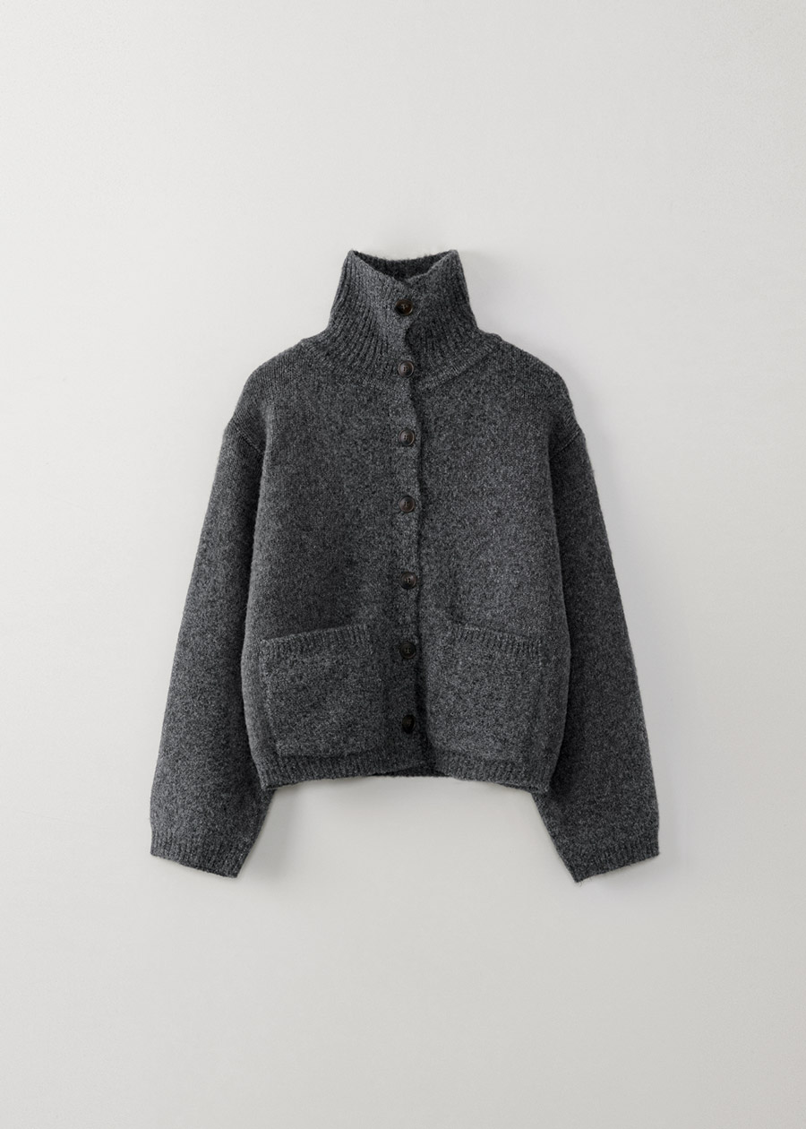 airy high neck cardigan | OHOTORO