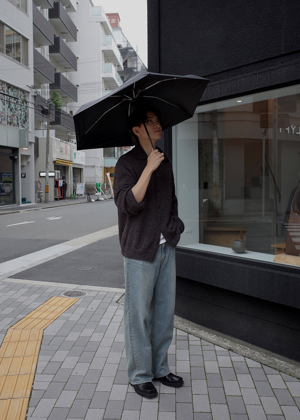 mist collar cardigan | OHOTORO