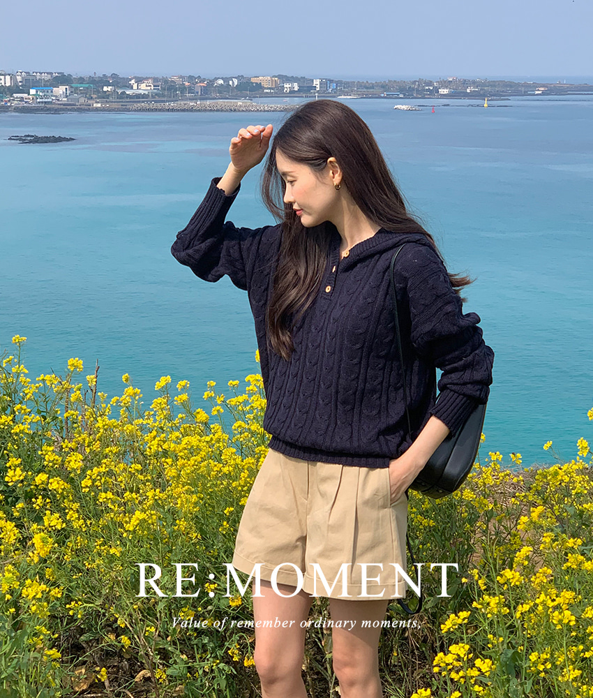 [RE:MOMENT/Same-day delivery] made. Your Loose Fit Cable Hooded Sweater 2 colors!