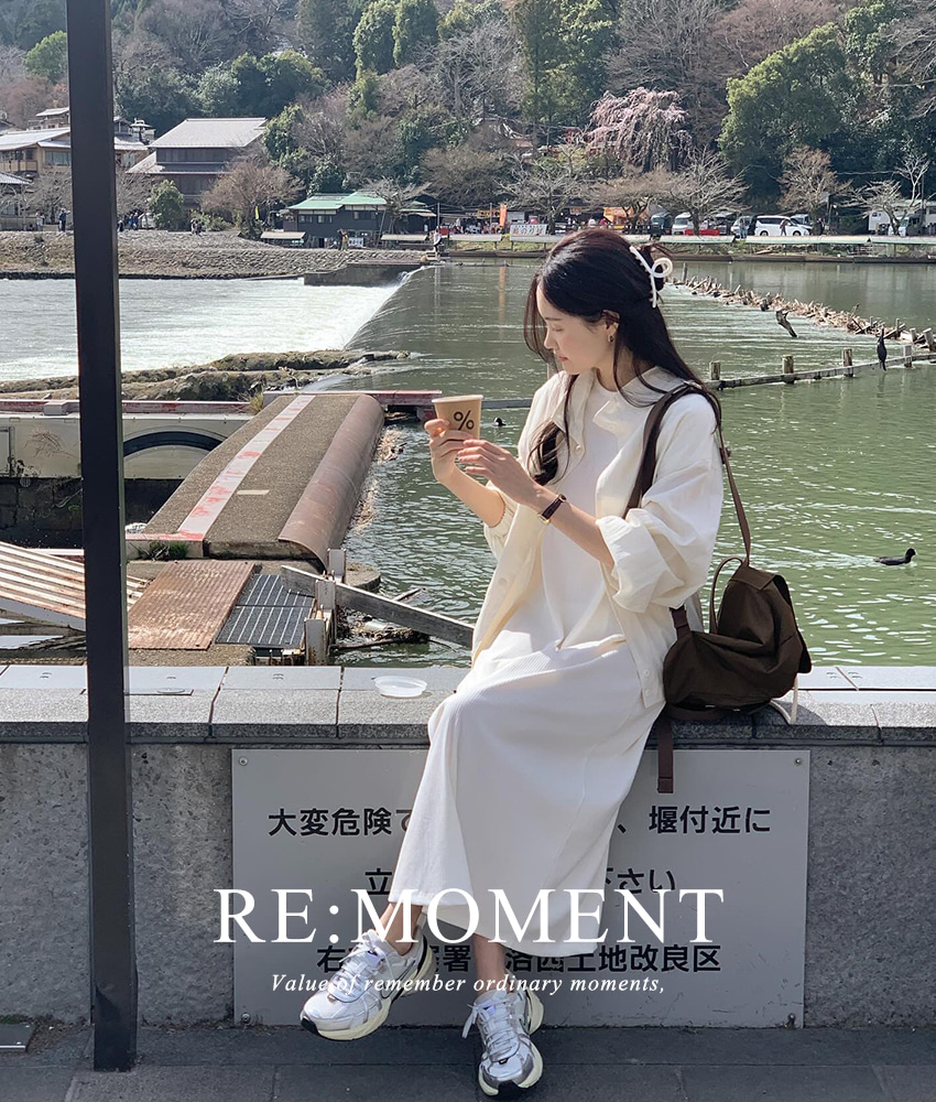 [RE:MOMENT/Sent on the day of ivory] Made. Plain V-neck Long Dress 3 colors!