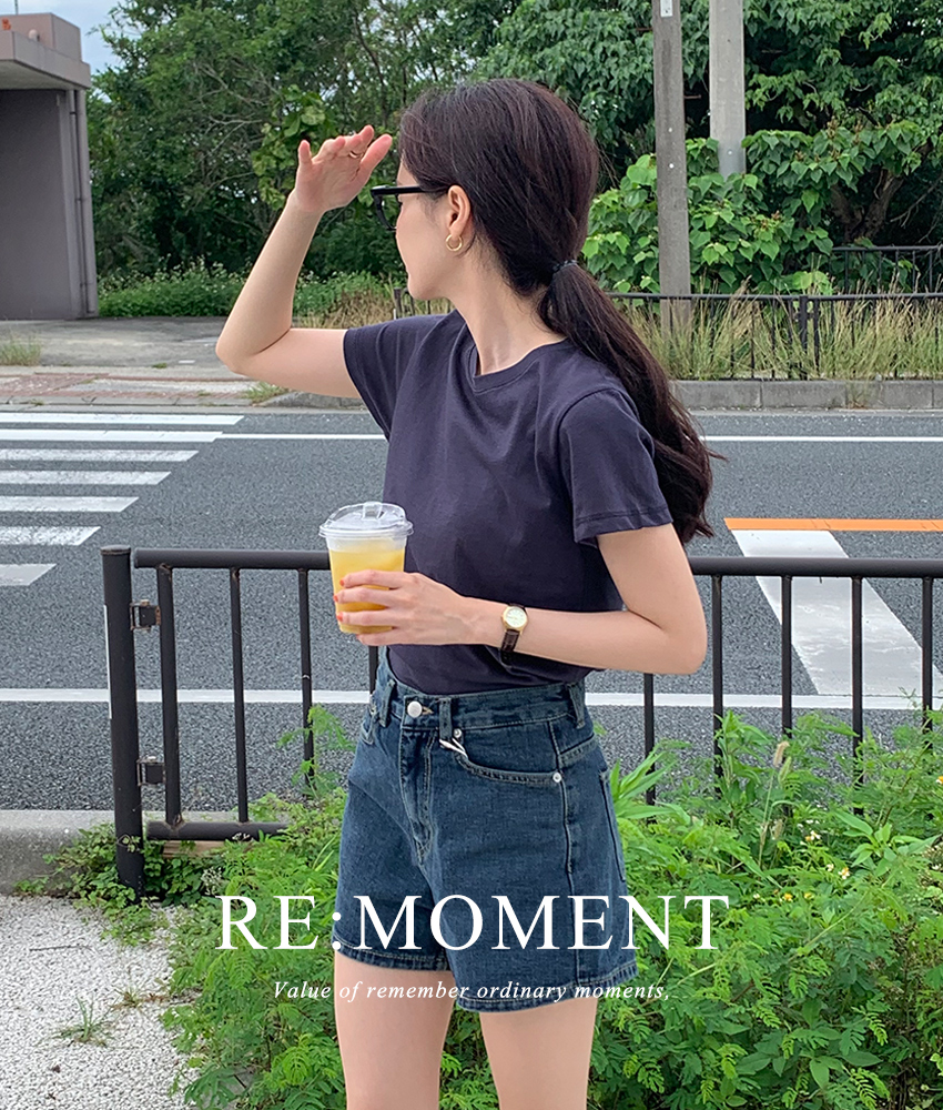 [RE:MOMENT/深蓝色M除外 当天出库] made. 牛仔 短裤