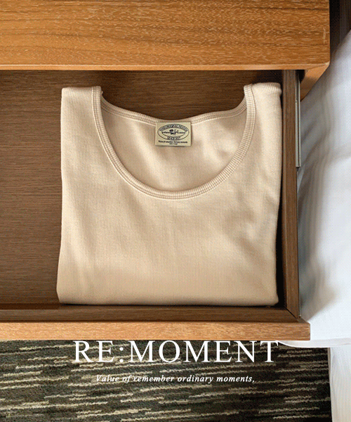 [RE:MOMENT/Sent on the same day without beige] Made. Los ribbed U-neck T-shirt 5 colors!