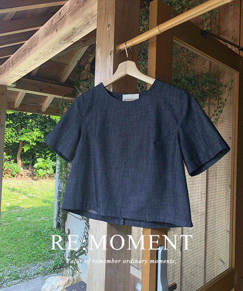 [RE:MOMENT/Same-day delivery] made. ut non-fade raw material button blouse