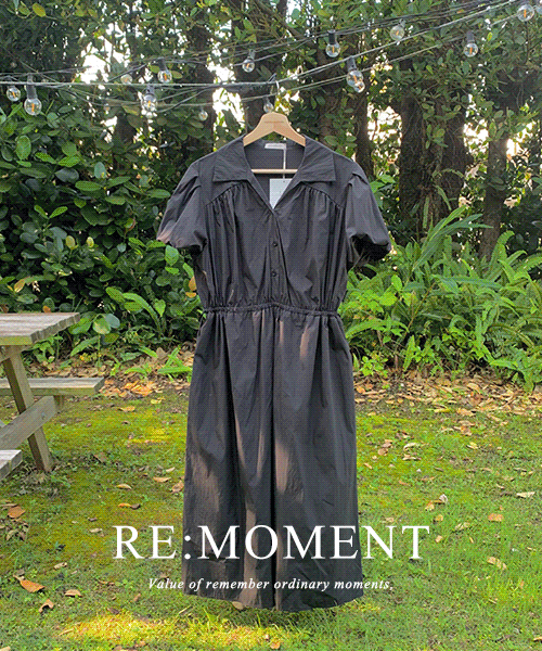 [RE:MOMENT/Black shipped on the same day] Made. Roaming Puff Collar Dress 2 colors!