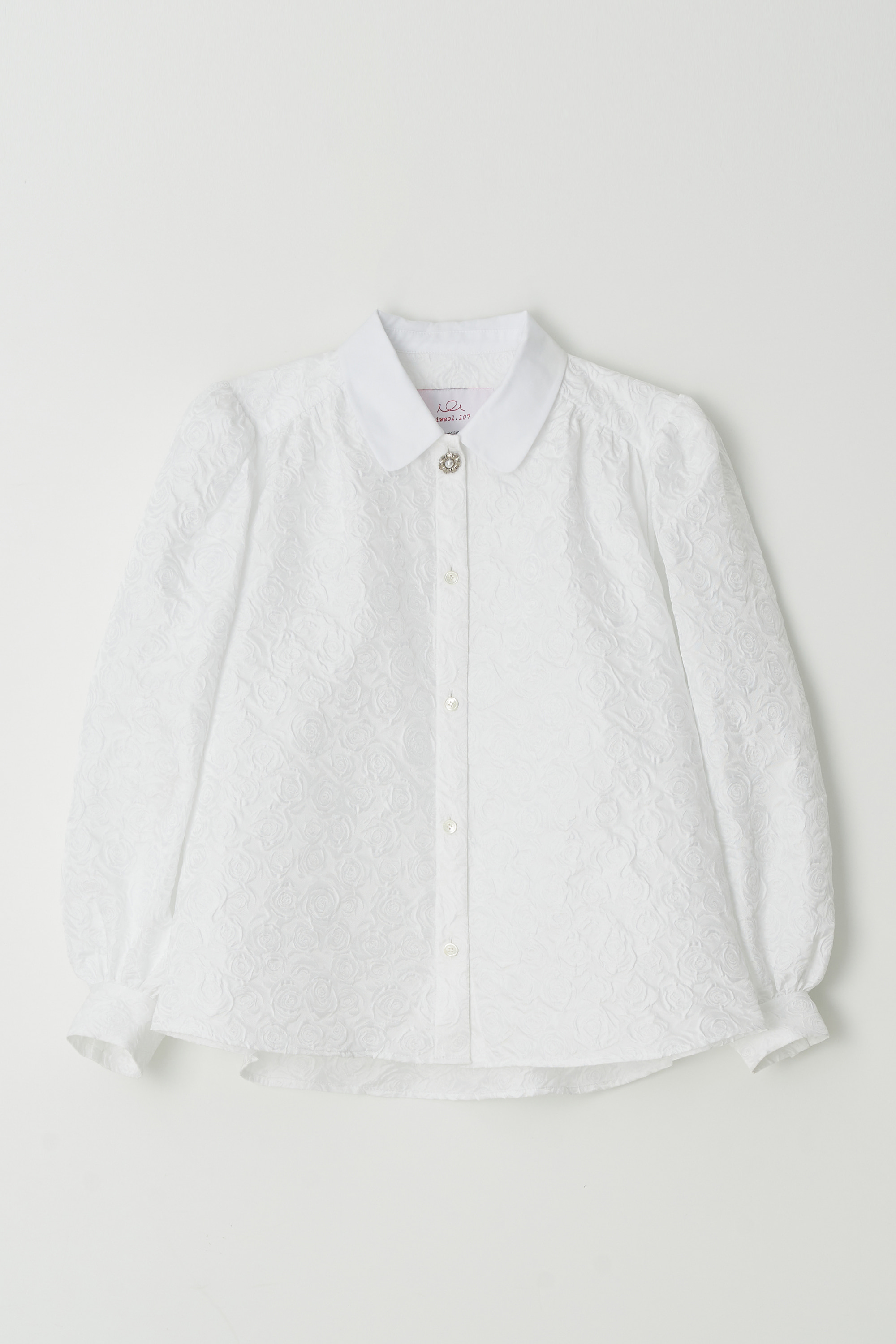 jacquard puff shirt (white)