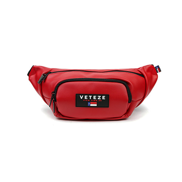 Retro Leather Waist Bag (red)