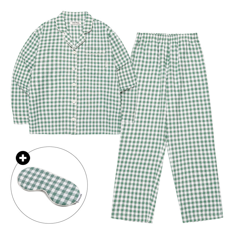 [수면안대 증정]Chood Pajamas Set (green)