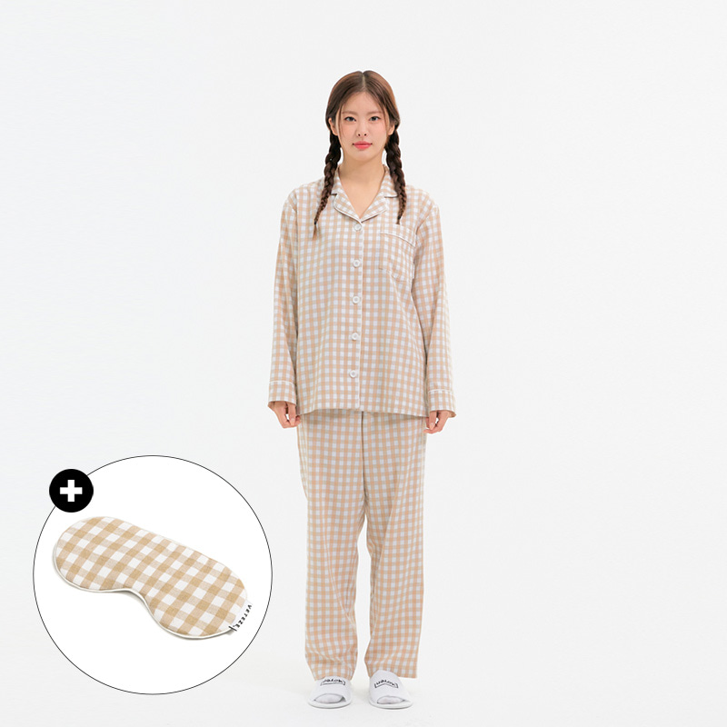 [수면안대 증정]Chood Pajamas Set (beige)