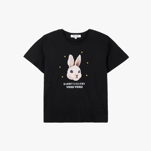 [VIEWVIEW]  Star Rabbit Half T (black)