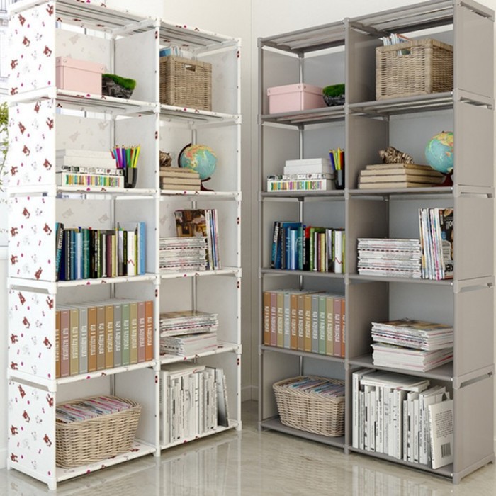 Prefab Bookcase Living Room Multipurpose Storage Cabinet Fabric Storage Box Wardrobe Furniture