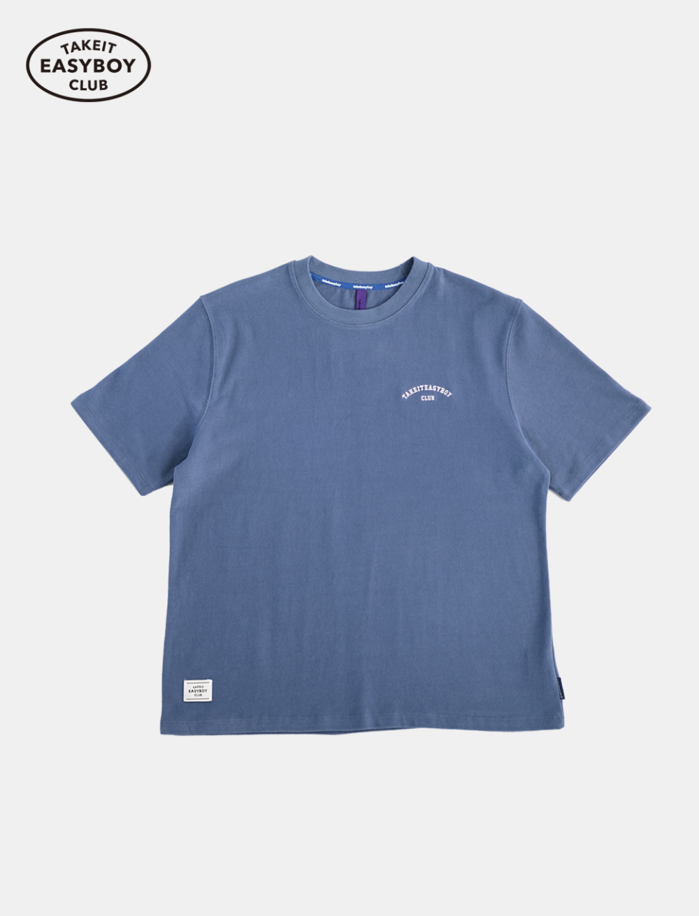 반팔 티셔츠 네이비블루 색상 이미지-S1L44
