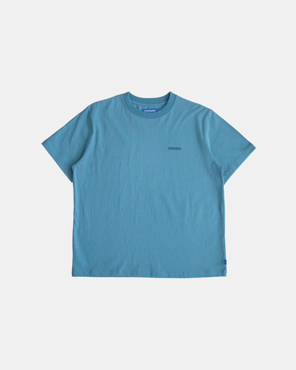 반팔 티셔츠 스카이블루 색상 이미지-S1L4
