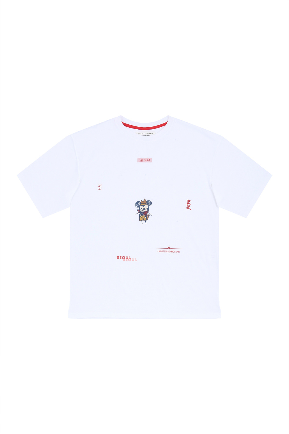 [ ORDINARYPEOPLE &amp; DISNEY ] SEA ROBBER MICKEY WHITE T-SHIRTS