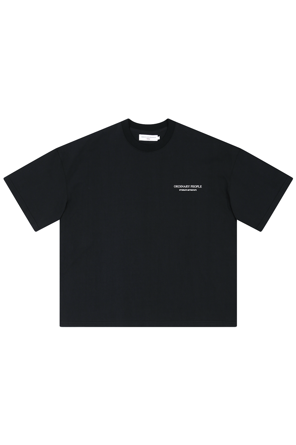 오디너리 피플 로고 블랙 티셔츠