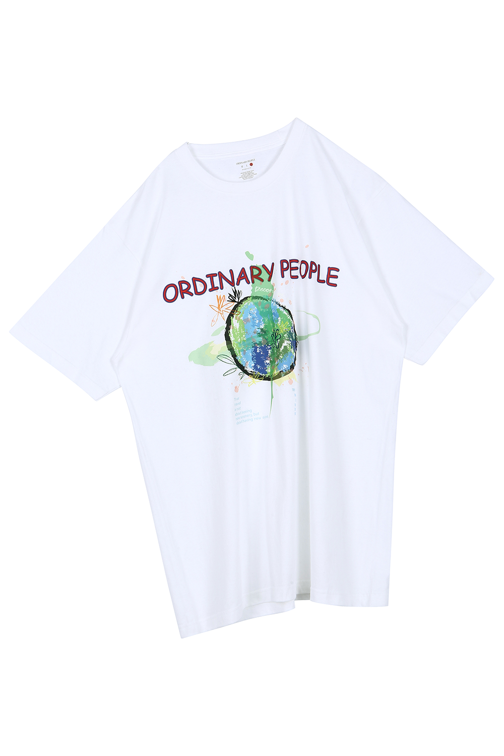 오디너리 지구 로고 화이트 티셔츠