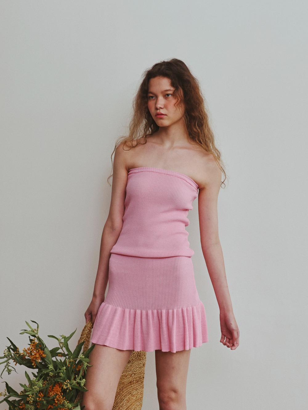 Summer frill top dress / Pink