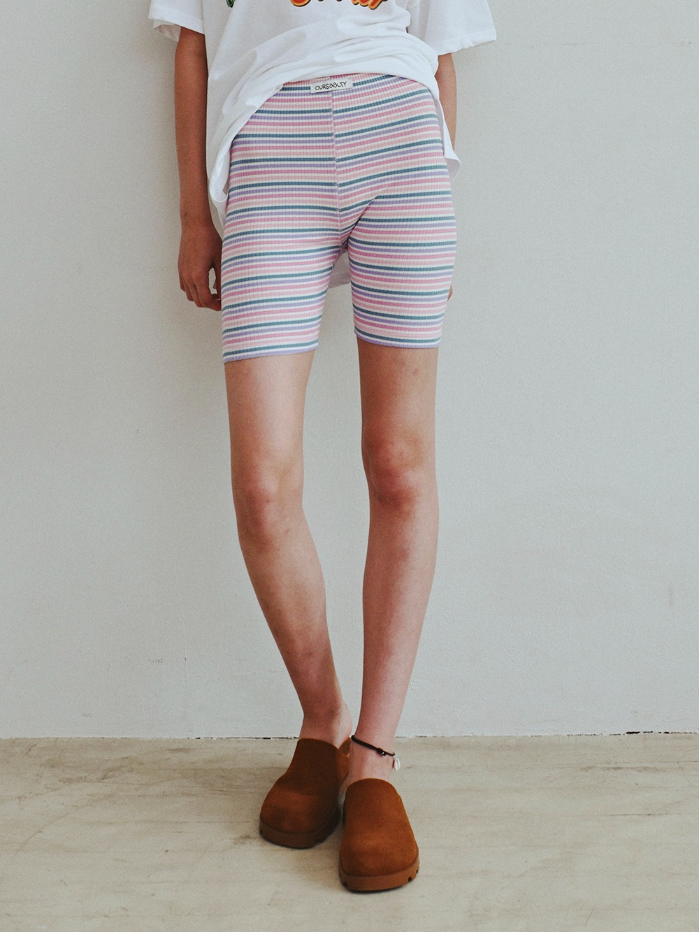 Color stripe shorts / Pink