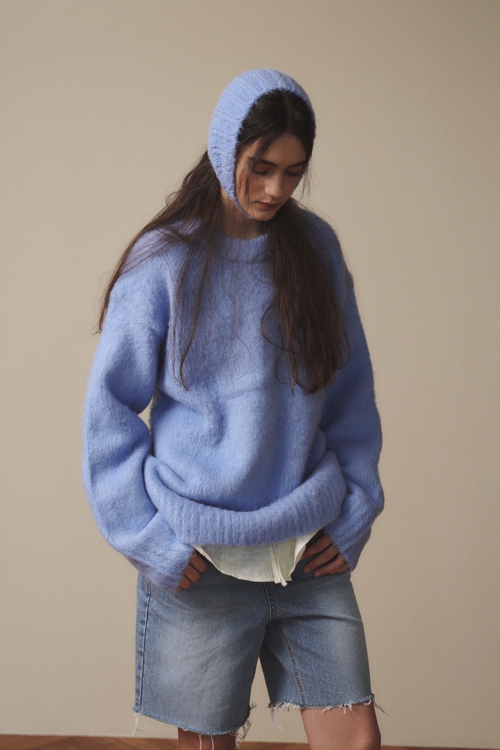 [10/30 예약배송] Furry Woolpaca Overfit Knit / Blue