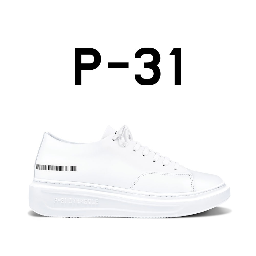 2024 P-31 OVERSOLE BLACKLABEL 7CM- 화이트스니커즈