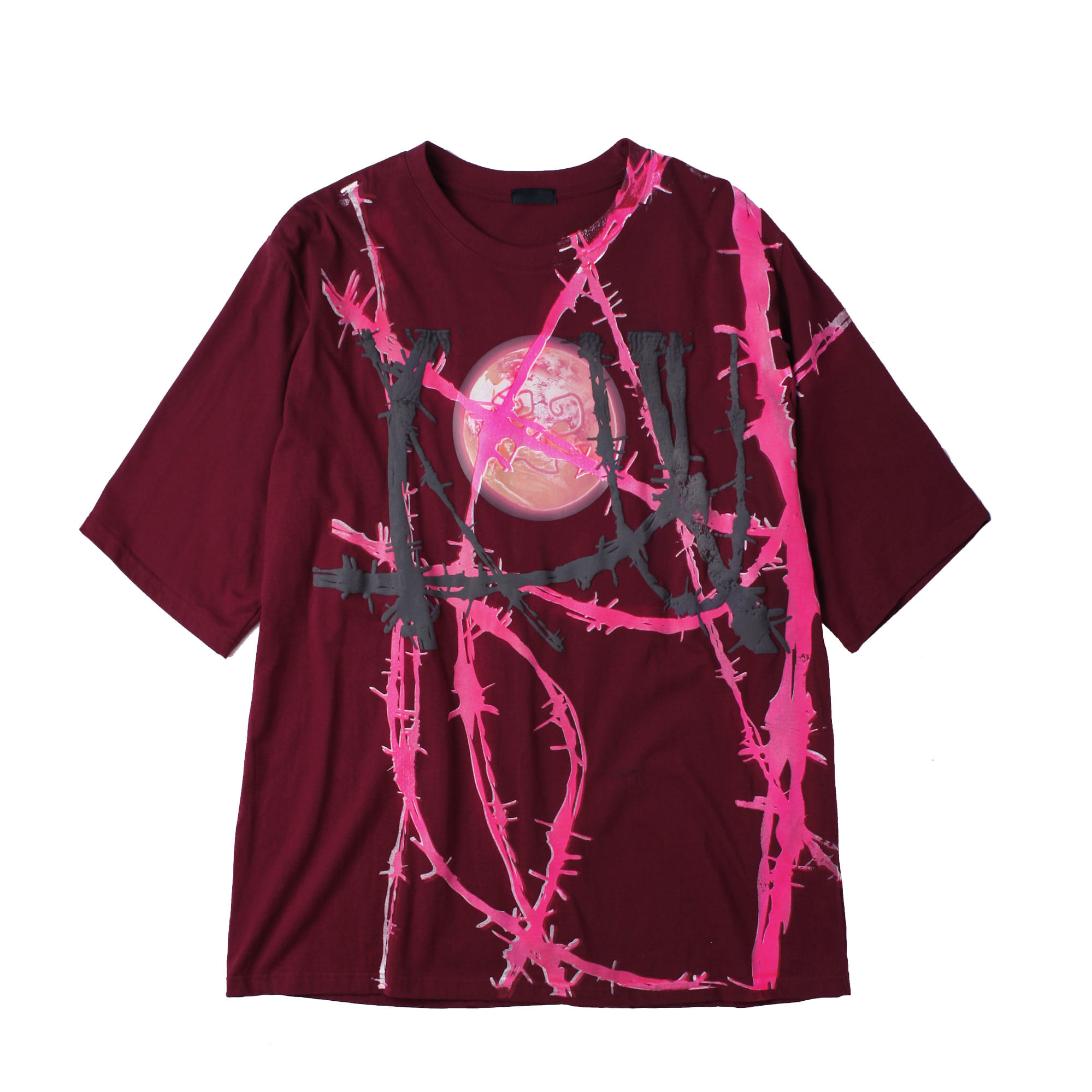 WIRE PRINT T-SHIRT (WINE) WIRE PRINT T-SHIRT (WINE)