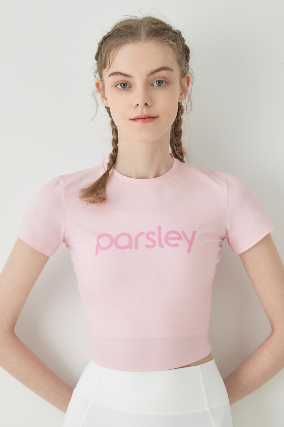 파슬리 크롭 티셔츠 핑크 Pink