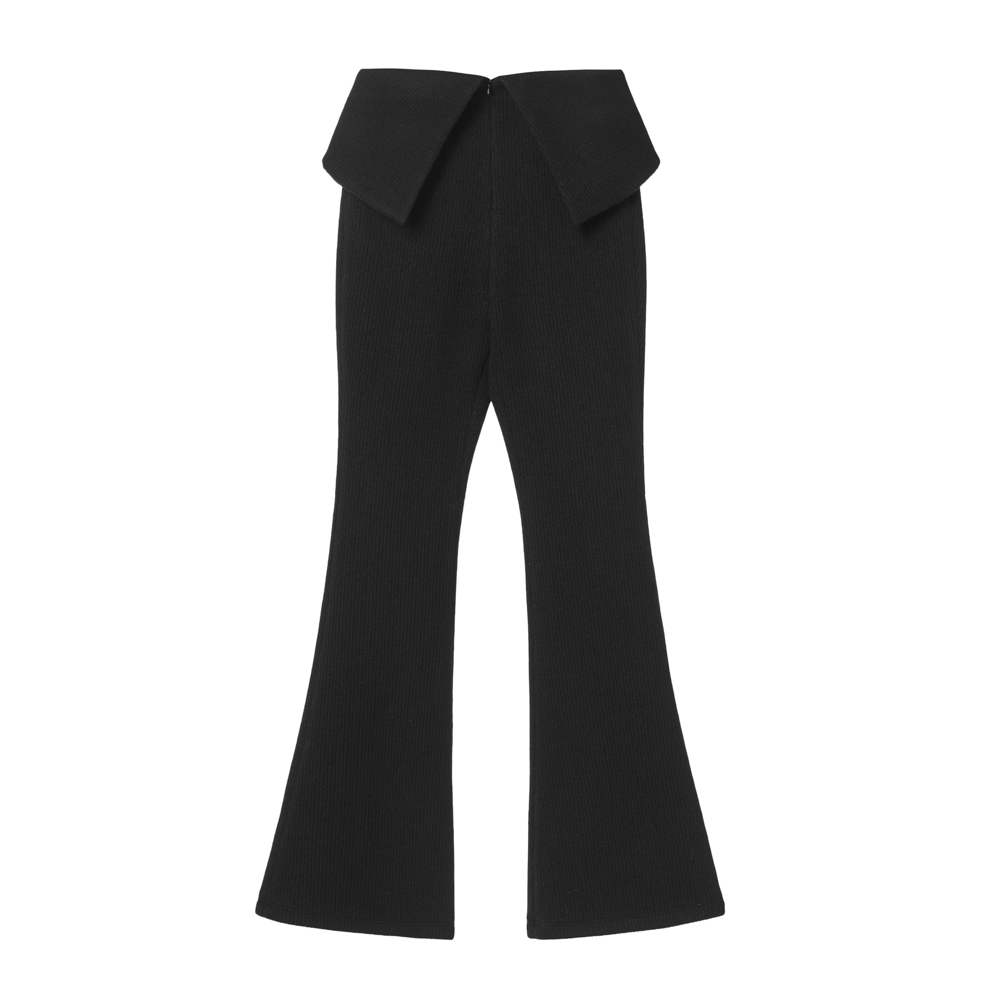 [40% OFF] Wide Collar Rib Lounge Pants-Black