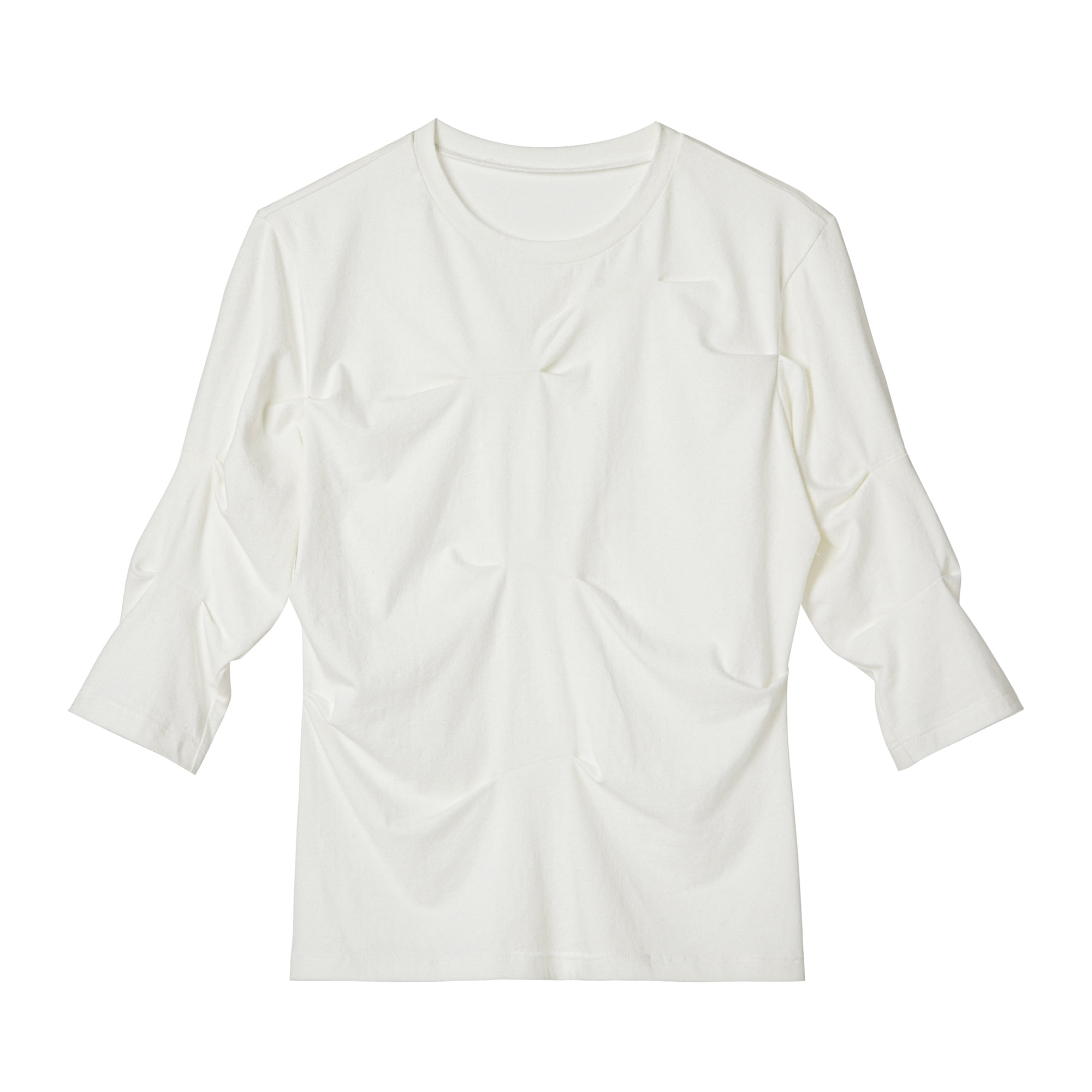 Cotton Ruched T-shirt - White