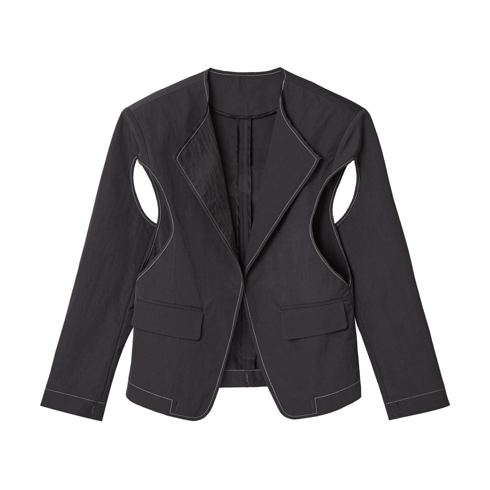 Cut Out Blazer - Chacoal