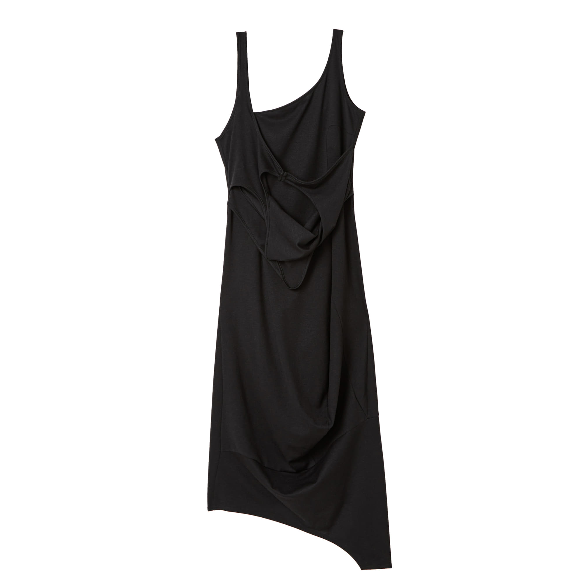 Short sleeve Twisted Dress - Black