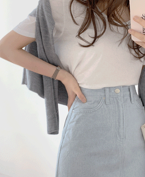 Soft denim skirt (2color)