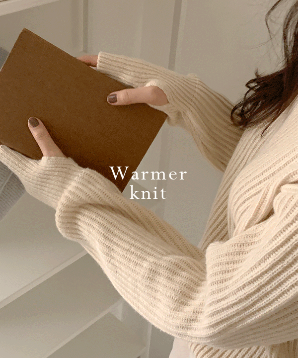 [wool80][문의폭주] 울 렌드 워머 골지 니트 - 3color