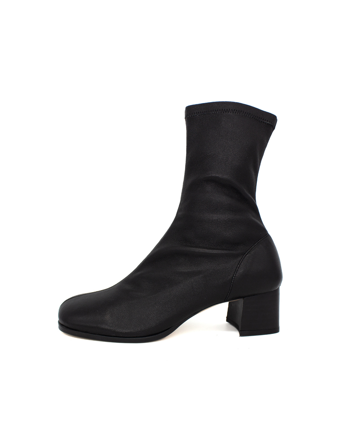 Round Toe Stretch Boots(5cm) - Black
