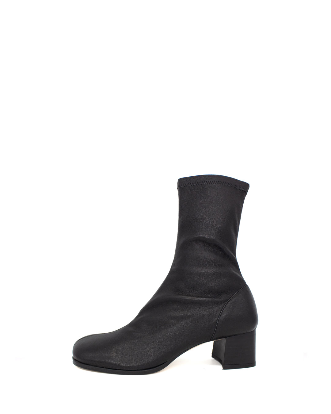 Round Toe Stretch Boots(5cm) - BLACK