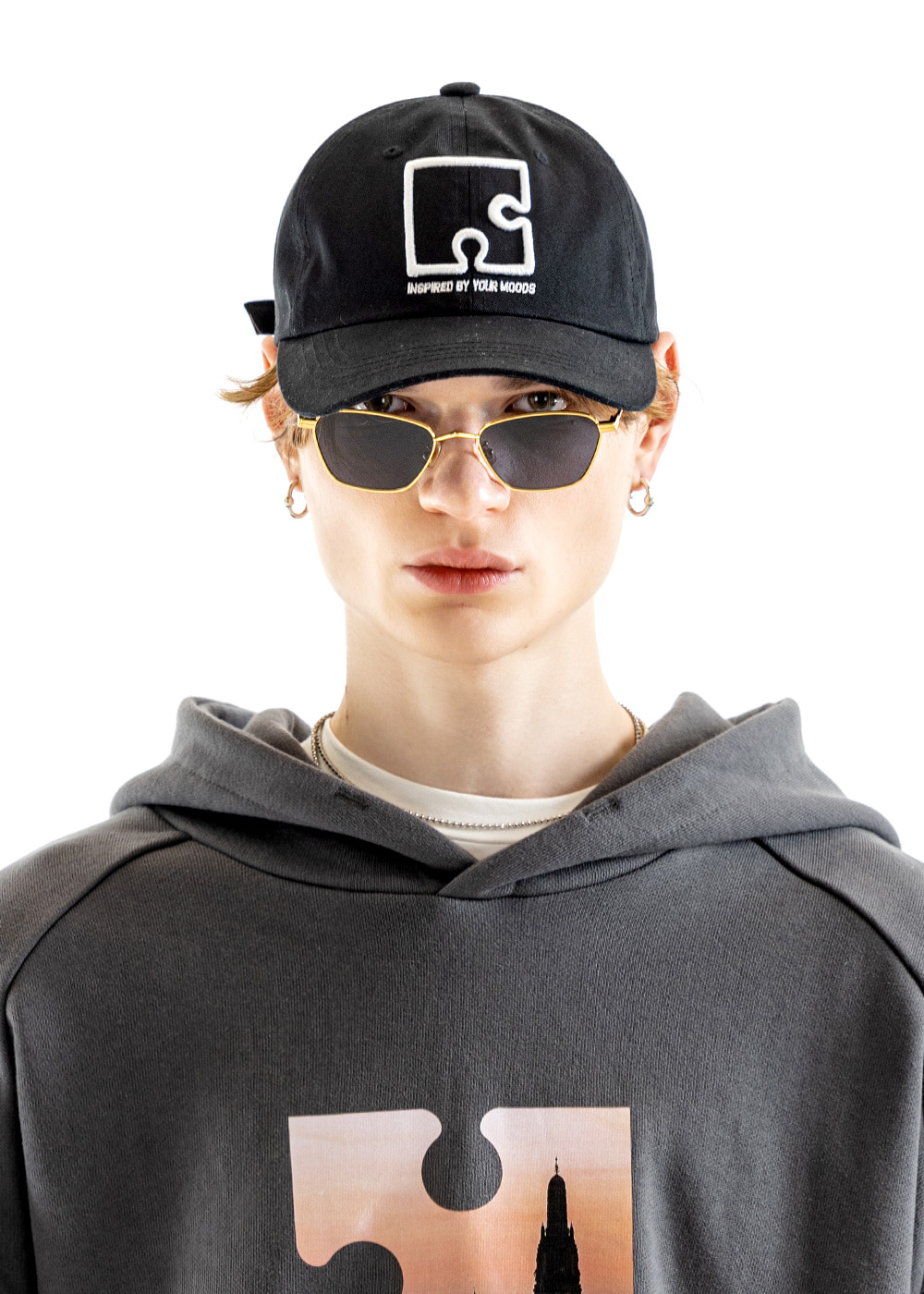 [UNISEX] BLACK PIECE 3D LOGO CAP