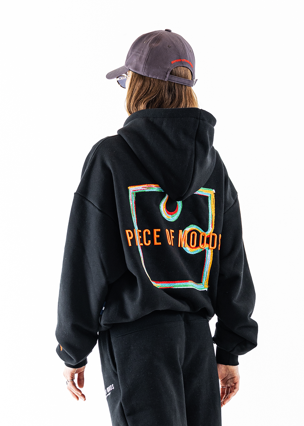 [UNISEX] BLACK COLOR PIECE EMBROIDERED HOODY