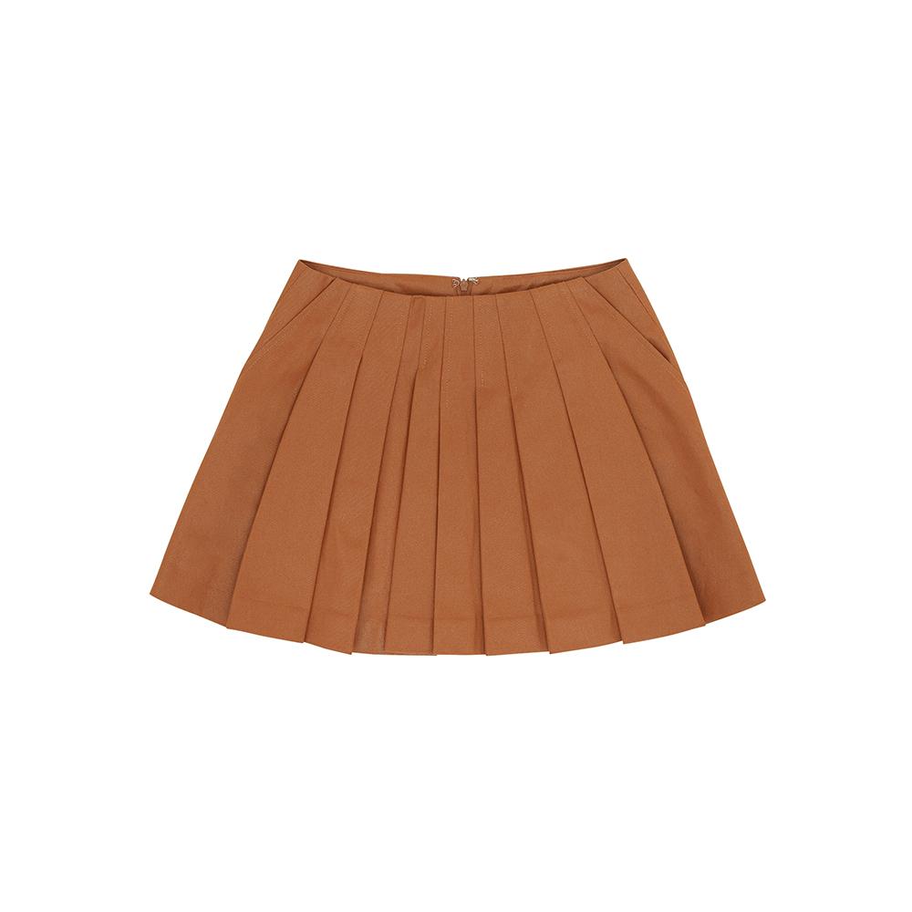 Coated pleated skirt
