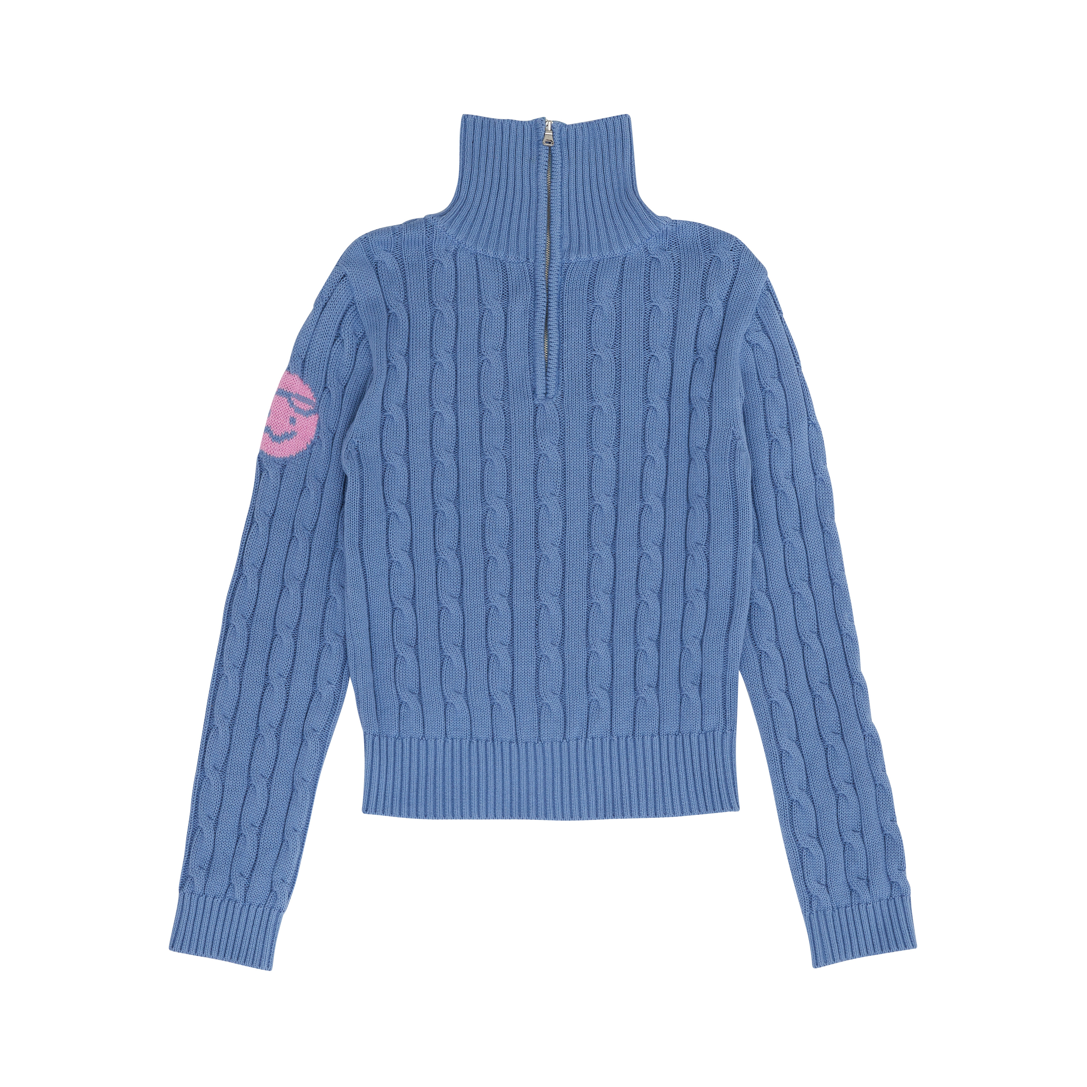 Cable knit half zip sweater