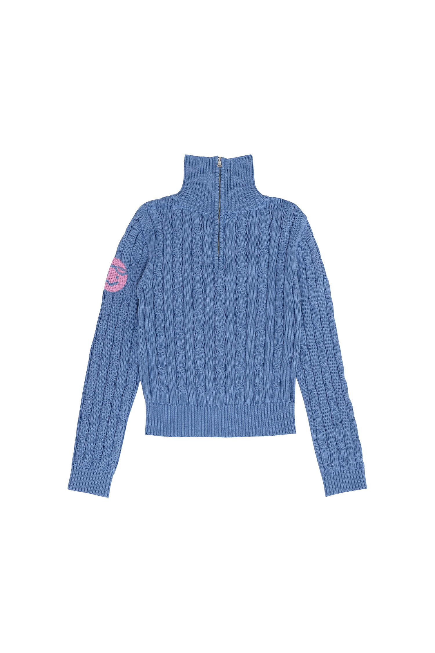 Cable knit half zip sweater