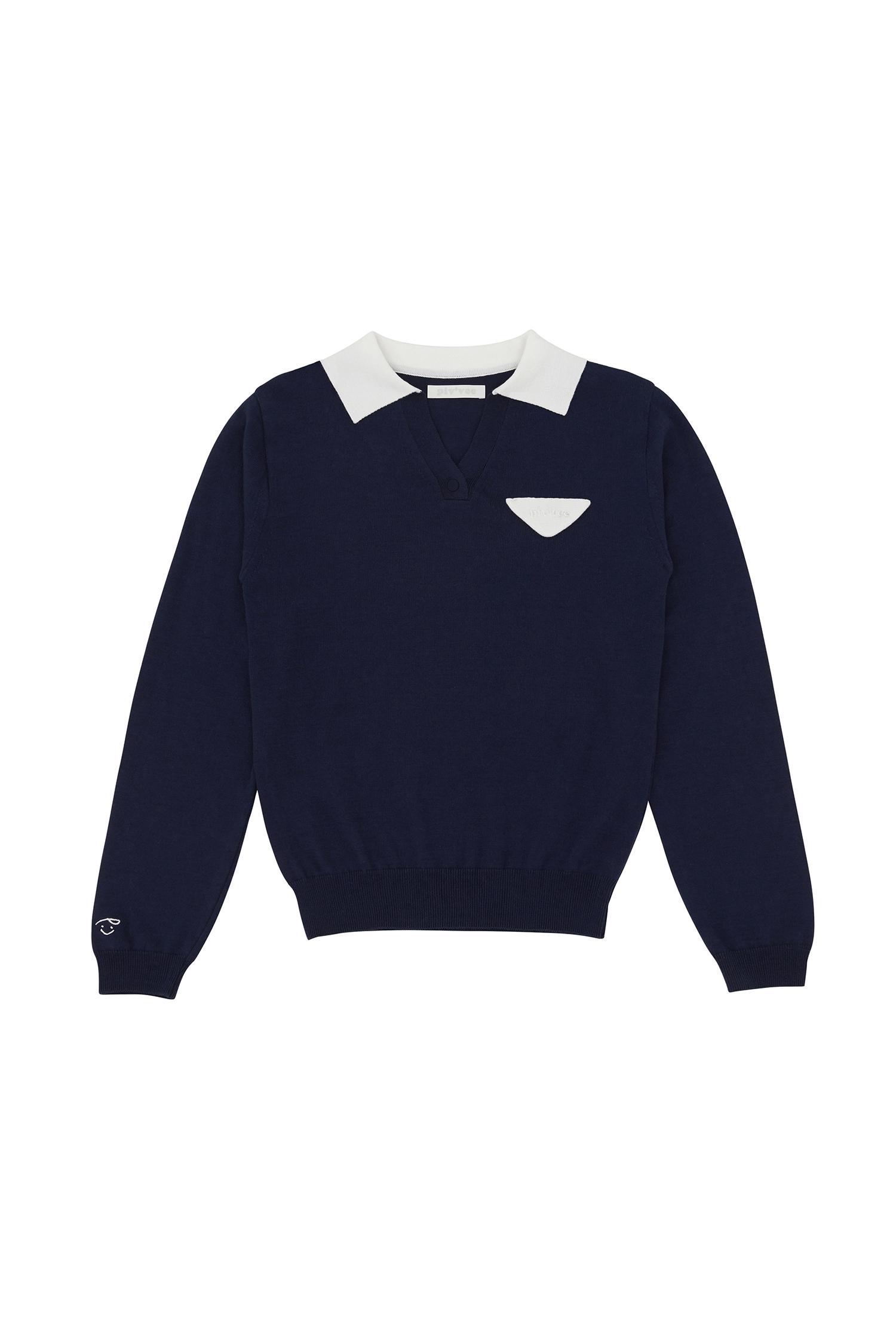 [Reorder] Pointed collar polo knit