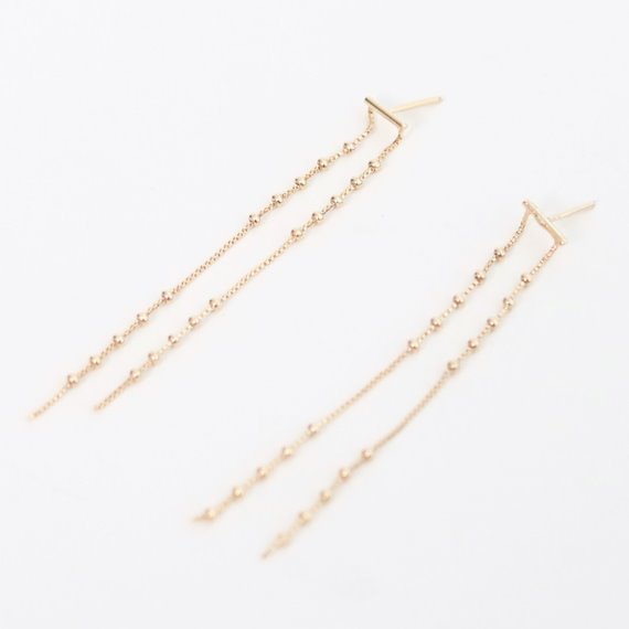SD_Chain Drop Earrings (Silver/Gold)