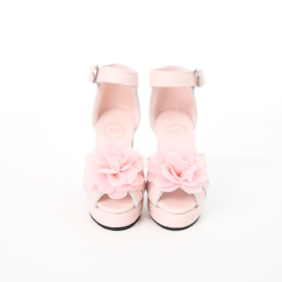 SD_Platform Sandal (Pink+Chiffon Flower)