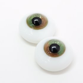 12mm Glass Eyes_Green &amp; Brown