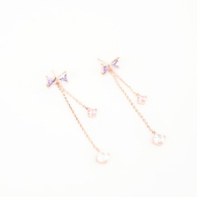 SD_Lavender Ribbon Earrings