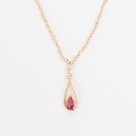 SD_Pink Water Drop Necklace