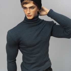 MSD_Blue Coral Ribbed Turtle Neck