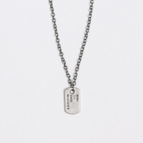 MSD_Antique Silver Serial Number Necklace (23 cm)
