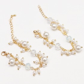 SD_Pearl Charm Necklace &amp; Bracelet Set