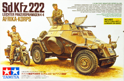 35286 1/35 Sd.kfz.222 Armored Car North Africa w/PE Parts &amp; Aluminum Barrel &amp; DKW Motorcycle